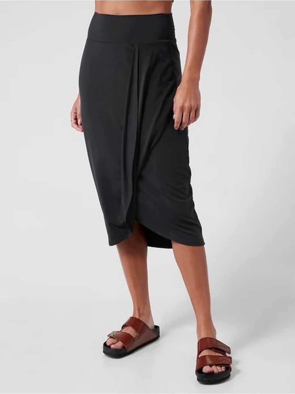 NWT Athleta Release MIDI Skirt in black women’s size XL #798618
